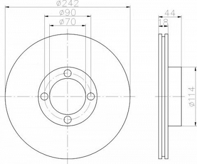 HELLA PAGID 8dd355102101 -  Тормозной диск